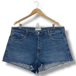 Abercrombie & Fitch Women's The Mom Shorts High Rise‎ Denim Blue Size 34/18